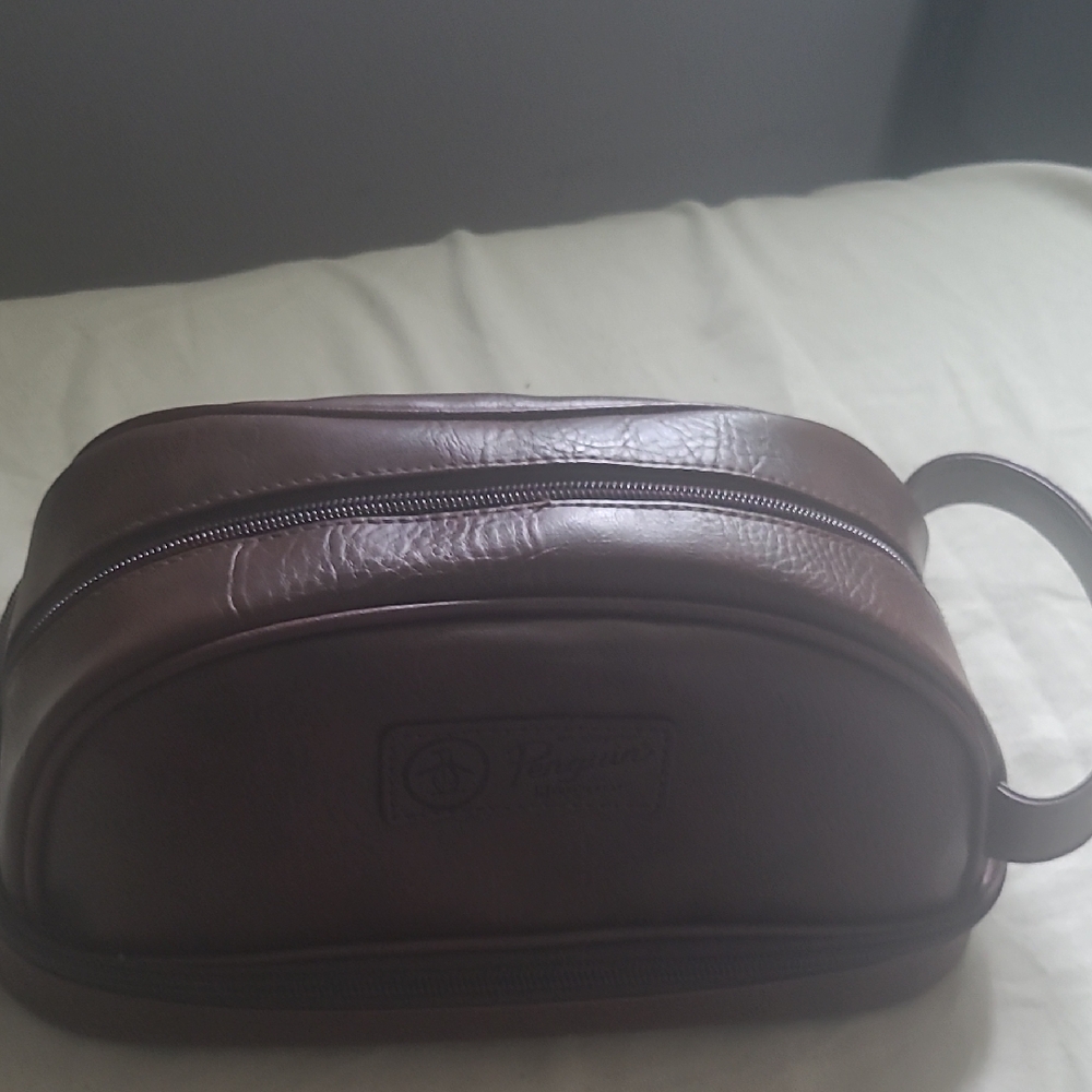 Original Penguin Dark Brown Toiletry Bag
